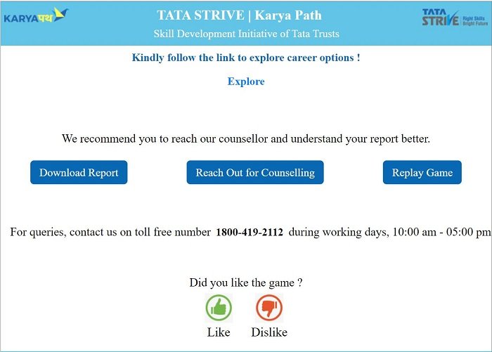 Karya Path – Tata STRIVE’s Self-Assisted Career Counselling Solution 6