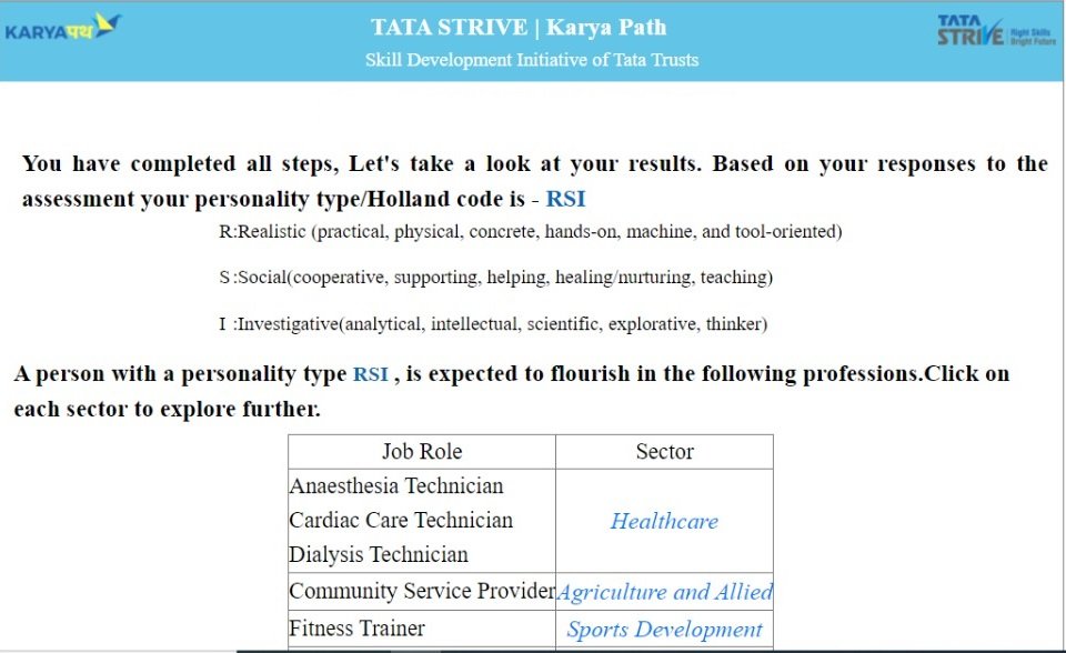 Karya Path – Tata STRIVE’s Self-Assisted Career Counselling Solution 9